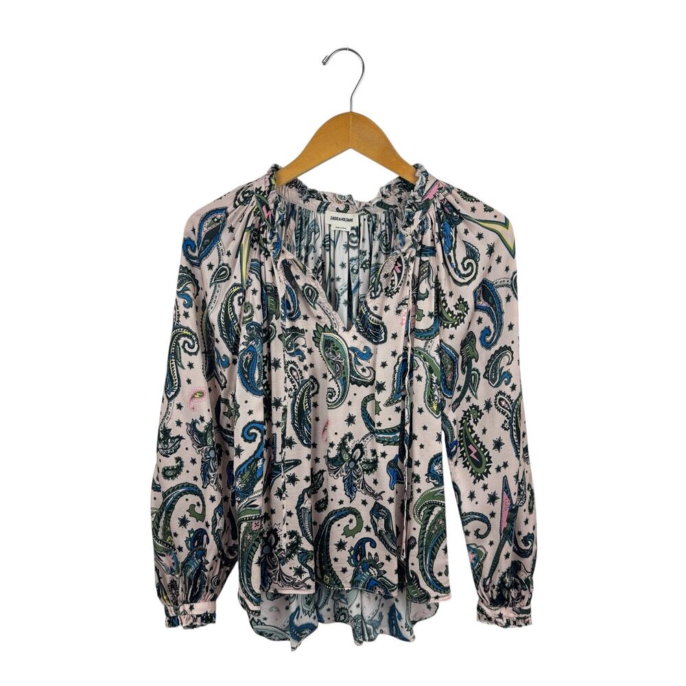 Zadig & Voltaire Paisley Guitar Print Top